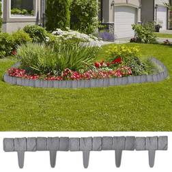 vidaXL Turais Plastic Garden Fence Stone Look