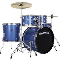 Ludwig Accent 5-Piece Fuse Drum Set 20 Bass (Blue Sparkle)