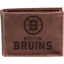 Evergreen Enterprises Wallets Brown Boston Bruins Logo Leather Bifold Wallet