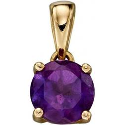 Elements February Birthstone Pendant - Gold/Amethyst