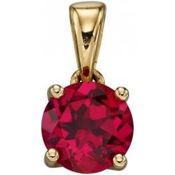 Elements July Birthstone Pendant - Gold/Ruby