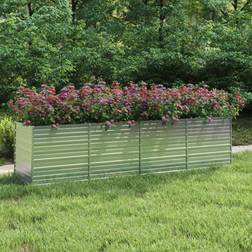 vidaXL Garden Raised Bed 320x80x77 Galvanized Steel Flower Box