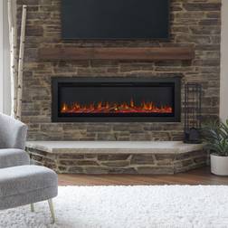 Real Flame 65 in. Wall-Mount Recessed Electric Fireplace Insert in Black