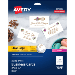 Avery Clean EdgeÂ® Printable Laser Business Cards, 2"