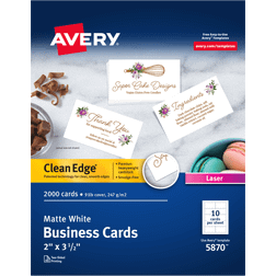 Avery 5870 Clean Edge Laser Business Cards, 1/2, 10/Sheet, 2000/Box