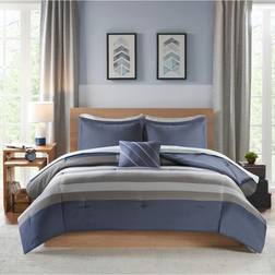 Intelligent Design James Bed Linen Blue, Gray (259.1x228.6)