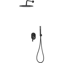 vidaXL Shower system stainless steel 201 black Schwarz