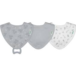 Green Sprouts Organic Cotton Muslin Stay-Dry Teether Bibs In Gray Koala grey grey 3 Pack