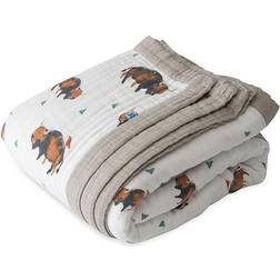 Little Unicorn Cotton Muslin Quilted Throw in Bison Bison One Size