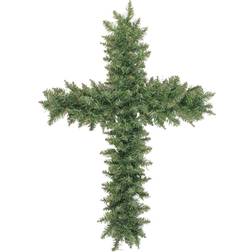 22" Cross Shape Artificial Christmas Wreath