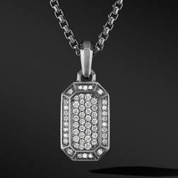 David Yurman Men's Sterling Streamline Diamond Pave Dog Tag Pendant