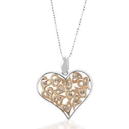 Kelly Herd Multi Heart Pendant - Silver/Rose Cold/Transparent