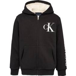 Calvin Klein Big Boy's Monogram Duo Sherpa Lined Full Zip Sweatshirt