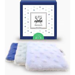 Le Petit Carré Français Babywipes tvättlappar Blå 3-pack