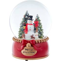 Kurt Adler Musical Snowman with Trees Waterglobe Decoration 4.7"