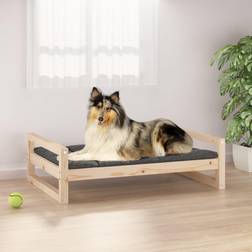 vidaXL Solid Pine Wood Dog Bed 95.5x65.5x28 Wooden Pet Sofa Puppy Dog