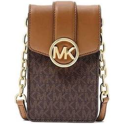 Michael Kors Carmen Small Logo Smartphone Crossbody Bag - Brown