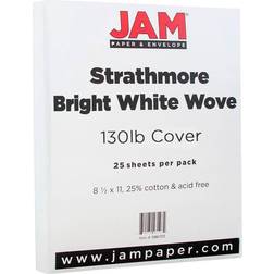 Jam Paper 8.5"x11" Strathmore Extra Heavy Weight Cardstock 130lb 25 Sheets Bright White Wove