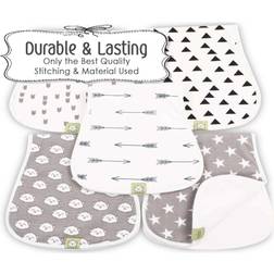 KeaBabies Baby Boys and Girls Organic Burp Cloths Grayscape