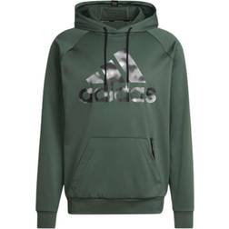 Adidas Aeroready Game & Go Camo Logo Hoodie - Green Oxide