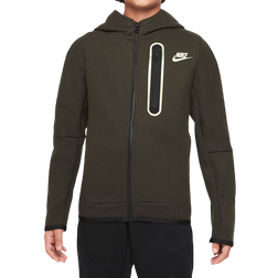 Nike Boy's Sportswear Tech Fleece Brushed Full-Zip Hoodie - Sequoia (DJ5494-355)