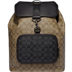 Coach Sullivan Blocked Signature Backpack - Gunmetal/Khaki/Charcoal