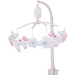 Little Love by NoJo Rainbow Unicorn Aqua and White Musical Mobile