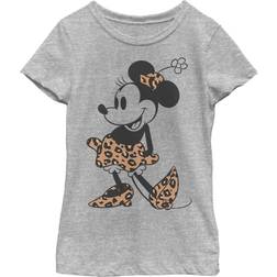 Disney Girl's Mickey & Friends Rainbow Tie-Dye Minnie Mouse - Athletic Heather