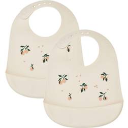 Liewood Tilda Silicone Bib 2-pack Peach/Sea Shell Mix