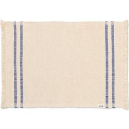 Ferm Living Savor Placemat Off-White/Blue Platzdeckchen Blau, Weiß