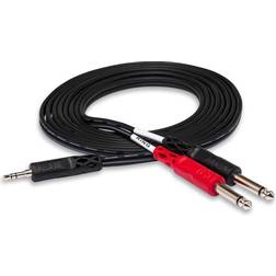 Hosa CMP-153 Stereo Breakout Cable 3.5mm TRS 1/4-inch TS - 3