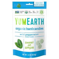 YumEarth Yummy Organic Wild Peppermint Hard Candies, 3.3 Oz, Pack