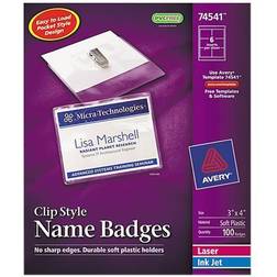 Avery Clip-style Name Badge Holder With Laser/inkjet Insert, Top