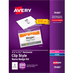 Avery Clip-Style Name Badge Holder with Laser/Inkjet Insert, Top
