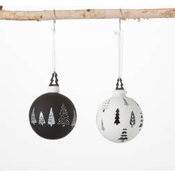 Sullivans Decor Ornaments Black Black White Tree Icon Ornament