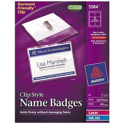 Avery Clip-style Name Badge Holder With Laser/inkjet Insert, Top
