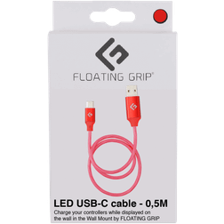 Floating Grip 0,5M LED USB-C Cable Red