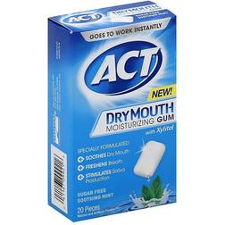 ACT 20-Count Dry Mouth Moisturizing Gum Soothing Mint