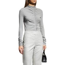 Theresa Knit Ruched Turtleneck HEATHER