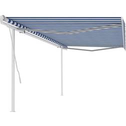 vidaXL Manual Retractable Awning with Posts 5x3.5