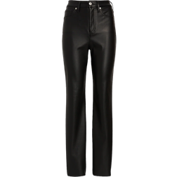 Express Super High Waisted Modern Straight Pant - Pitch Black