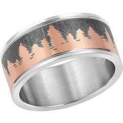 Montana Silversmiths Woodland Glory Ring - Silver/Rose Gold/Black