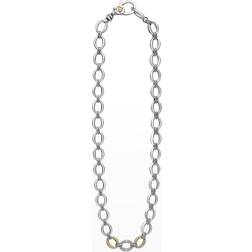 Lagos Sterling & 18K Caviar Luxe Diamond Link Necklace, 18 Silver/Gold