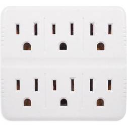 Go Green Power Power Wall Tap 6 Outlet White 3/Pack GG-16000TW-3