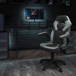 Flash Furniture 52W Gaming Desk and Gray/Black Racing Chair Set, Black (BLNX10RSG1031GY) Quill Black