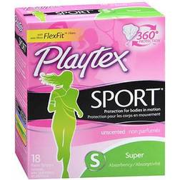 Playtex Sport Super Absorbency Tampons Unscented 18 12-pack