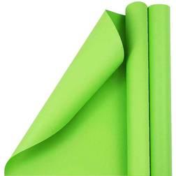 Jam Paper Lime Green Matte Wrapping All Occasion 25 Sq. ft 2/Pack