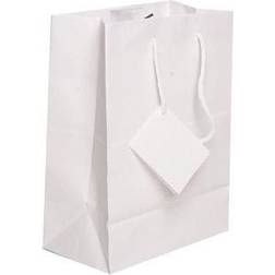 Jam Paper Gift Bags with Rope Handles Medium 8 x 10 x 4 White Matte 3/Pack (672MAWHA)