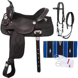 Tough-1 Pro Trail Saddle Package 18inch - Black