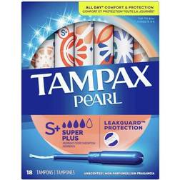 Tampax Pearl Super Plus Tampons Unscented 18-pack